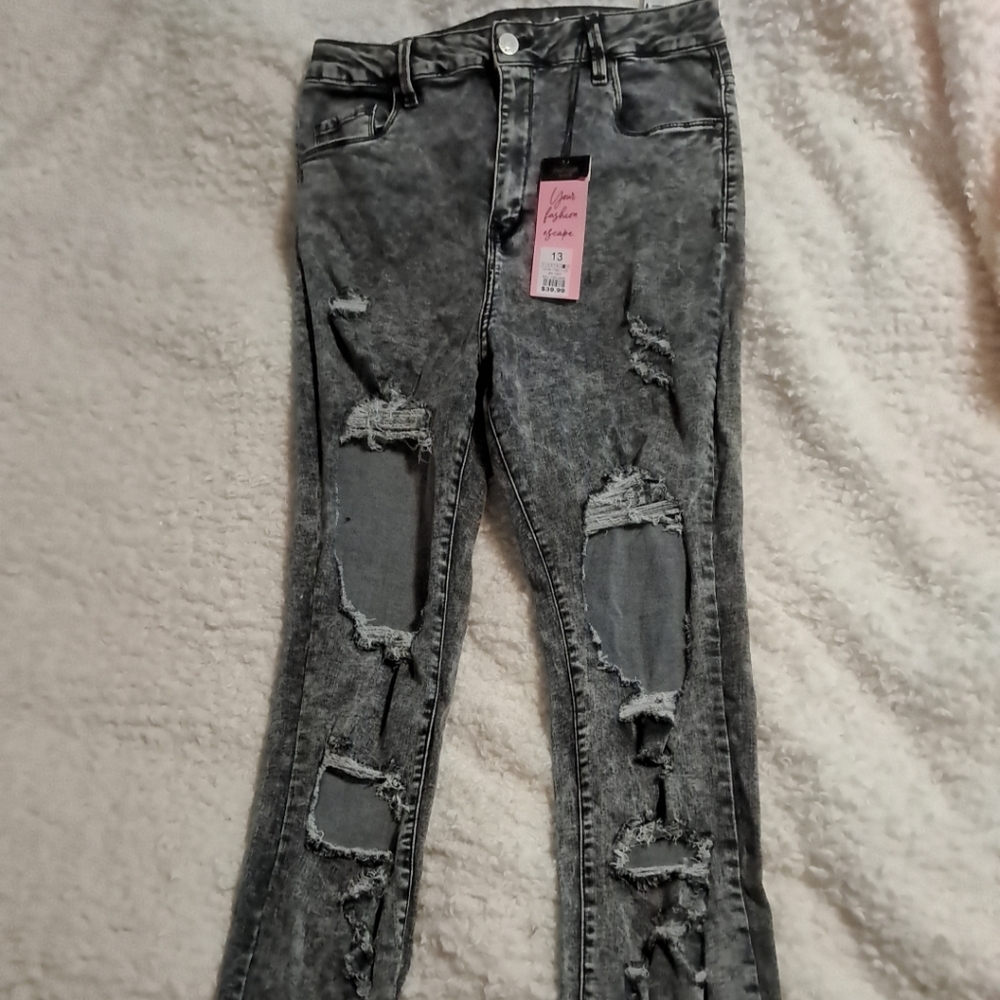 Refuge Women's Miami High Rise Super Skinny Jeans Gray Size 13 W/Tags